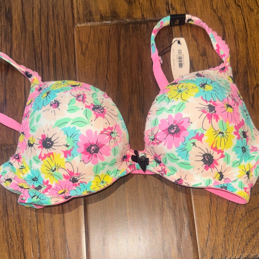 Victoria Secret Padded Bra with Pink Straps